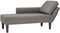 vidaXL - Chaise - longue - met - kussen - corduroy - stof - lichtgrijs