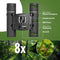 TravelHawk 8x21 Verrekijker - BAK4 - Volledig Multi-Coated - Waterdicht