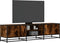 vidaXL - Tv-meubel - 160x35x41 - cm - bewerkt - hout - metaal - gerookt - eikenkleur