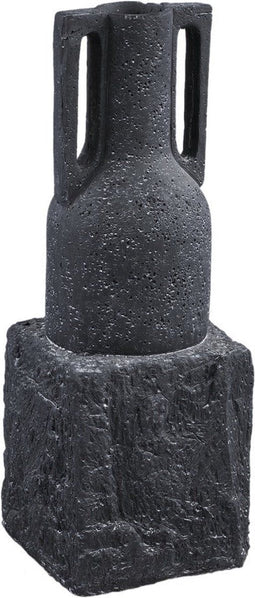 PTMD Mailey Decoratieve Pot - 18 x 18 x 45 cm - Cement - Zwart