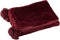 J-Line Plaid Pompom - fleece deken - polyester - bordeaux - 170 x 130 cm - woonaccessoires