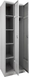 Garderobekast met 4 legborden (linkerkolom) en hoedenplank (rechterkolom) breed 60CM sluiting Met hangoogsluiting aantal deuren 2 framekleur Licht grijs (Ral 7035)