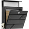 Avalo Brievenbus RVS Zwart - Wandbrievenbus - Krantenvak en Slot - 37 x 37 x 10,5 cm