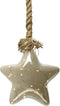 Kerstster met jute touw en 15 LED lampjes - 20cm - Rook grijs