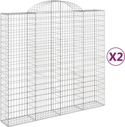 vidaXL - Schanskorven - 2 - st - gewelfd - 200x50x180/200 - cm - ijzer