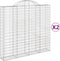 vidaXL - Schanskorven - 2 - st - gewelfd - 200x50x180/200 - cm - ijzer