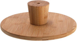 Bamboe Serveerplank op Voet 28 x 9 cm - Borrelplank - Bruin - Rond