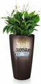LECHUZA RONDO PREMIUM 40 - Plantenbak - met uitneembare binnenbak - met bewateringssysteem - ALL-IN-ONE set met LECHUZA-PON - espresso metallic