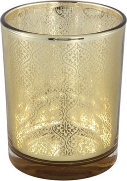 PTMD Morin Gold Glass Tealight Antique Pattern L