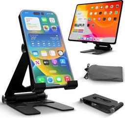 Serve Telefoon Standaard XL - Aluminium Houder - Verstelbaar en Inklapbaar - Zilver