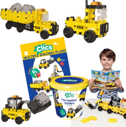 Clics Builders - Bouwblokken 5-in-1 - Duurzaam speelgoed van gerecycled kunststof - Educatief speelgoed (123 stuks)