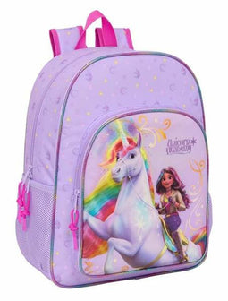Unicorn Academy - Schoolrugzak - Ergonomische bekleding - Lila 33 x 42 x 14 cm