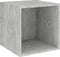 vidaXL - Wandkasten - 2 - st - 37x37x37 - cm - bewerkt - hout - betongrijs