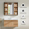 Eugad Badkamermeubel - Wandkast met Spiegel - 2-in-1 Vintage Hout/Espresso - 60 x 58 x 16 cm
