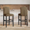 vidaXL - Barstoelen - 2 - st - massief - rubberhout - en - stof
