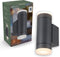 Led's Light AllWeather Dubbele Buitenlamp Quinton - Wandlamp - Up & Down lichteffect - Mat Antraciet - IP44 - 177 x 65 x 102 mm