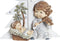 Kerststal set DKD Home Decor Ziverachtig Bruin Wit Hars (13,6 x 5,2 x 15,9 cm)