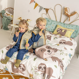 Happy Friday Duvet cover set 2 pieces Happy sloth 155x220 cm (Single) Multicolor