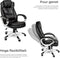 tectake® Bureaustoel - Luxe directiestoel - Ergonomisch - Zwart