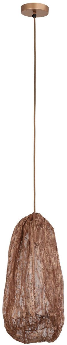 PTMD Hanglamp Maitia - 30x30x48 cm - Textiel - Koper