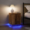 vidaXL - Nachtkastje - met - LED-verlichting - 38x34x50 - cm - oud - hout