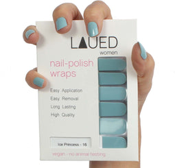 LAUED Nagelstickers - Nail Wraps - 16 Extreem Dunne Nagellak Stickers - Manicure Nail Art Folie - Ice Princess