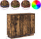 vidaXL - Dressoir - met - LED - - - Rookhout - - - 90x32x75 - cm - - - Gemaakt - van - Engineered - Wood