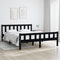 vidaXL - Bedframe - massief - hout - zwart - 150x200 - cm