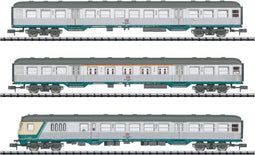 MiniTrix 18263 N set wagons zilver van de DB AG, MHI