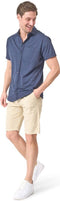 Mario Russo Korte Mouwen Overhemd - Overhemd heren - Polo Shirt Heren - t shirt heren - XXL - Navy