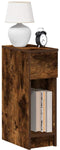 vidaXL - Nachtkastje - met - lade - 20x36x60 - cm - gerookt - eikenkleurig