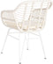 Tafel met twee stoelen DKD Home Decor Wit Metaal Kristal Synthetische rotan 56 x 57,5 x 82 cm