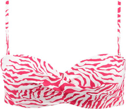Barts Galia Bandeau - Bandeau bikini top - Voorgevormde cups - Roze zebraprint