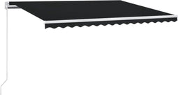vidaXL - Luifel - handmatig - uittrekbaar - 450x350 - cm - antracietkleurig