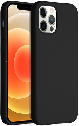 Accezz Liquid Silicone Backcover iPhone 12 (Pro) - Schokabsorberend - Zwart