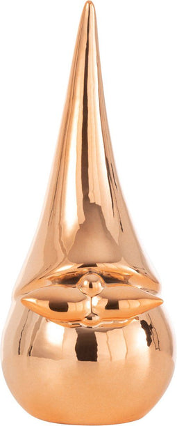 J-Line decoratie Kerstman Modern - porselein - koper - small