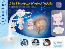 Infantino - Roze - Bed mobiel, Box activity en Nachtlampje(met muziek)