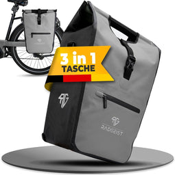 RADGEIST fietstas - bagagedrager tas - 25 liter met koeltas - zwart