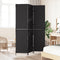 vidaXL - Kamerscherm - 3 - Panelen - Opvouwbaar - Zwart - 146x180 - cm - Poly - Rattan