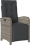 vidaXL - Tuinstoelen - 2 - st - verstelbaar - met - voetensteun - poly - rattan - grijs