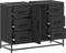 vidaXL - Wastafelkast - 80x33x60 - cm - bewerkt - hout - zwart