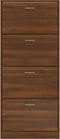 vidaXL - Schoenenkast - 63x24x147 - cm - bewerkt - hout - bruin - eikenkleur