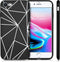 iMoshion Hoesje Geschikt voor iPhone SE (2022) / SE (2020) / 8 / 7 Hoesje Siliconen - iMoshion Design hoesje - Zwart / Graphic Cube Black