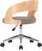 vidaXL - Eetkamerstoel - draaibaar - gebogen - hout - en - stof - taupe