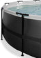 EXIT Black Leather zwembad ø488x122cm met zandfilterpomp - zwart