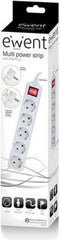Ewent EW3955 - Stekkerdoos - 5x platte stekker met kinderbeveiliging - Wit