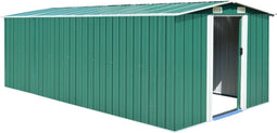 vidaXL - Tuinschuur - 257x489x181 - cm - metaal - groen