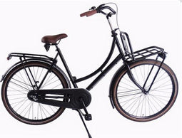 Aldo 28 inch omafiets cargo 57cm 3v mat zwart + a-drager