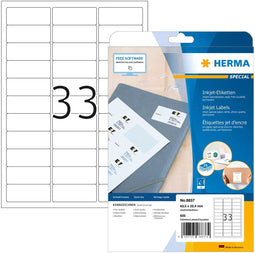 Herma 8837 - Inkjet Printer Etiket 63.5X25.4mm - Fotokwaliteit - Wit (20 vel)