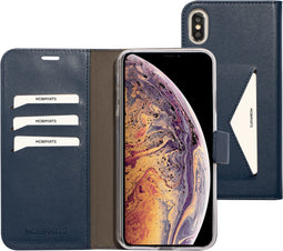 Mobiparts iPhone XS Max - Classic Wallet Case - Ruimte voor pasjes - Blauw